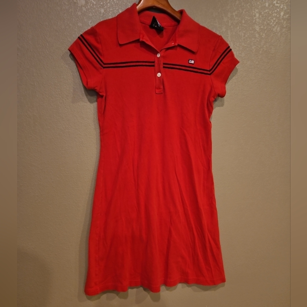 Polo Ralph Lauren Classic Red Cotton Shirt Dress size Small Cotton Y2K